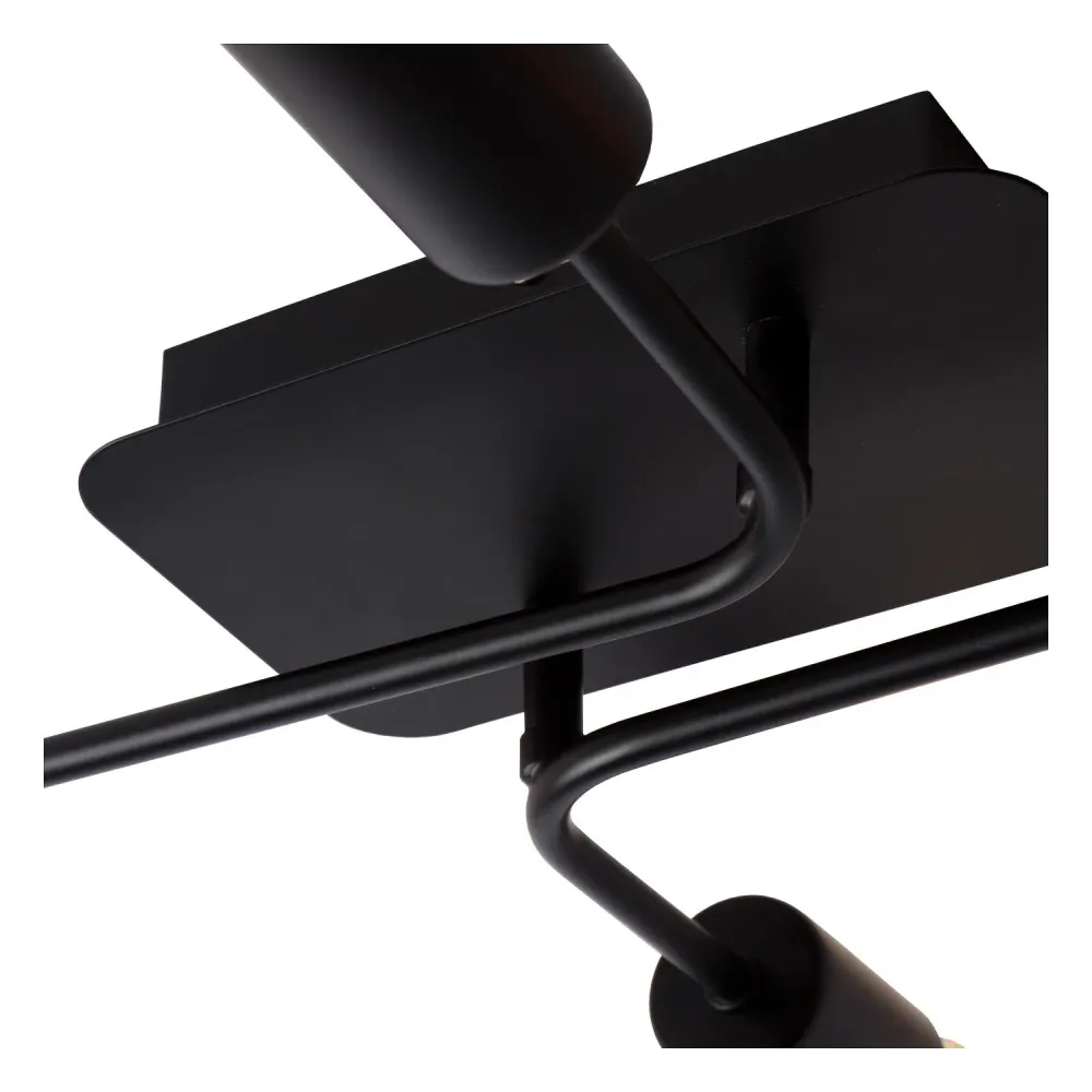 Lucide plafonnière LESTER - 4xE27 - Zwart
