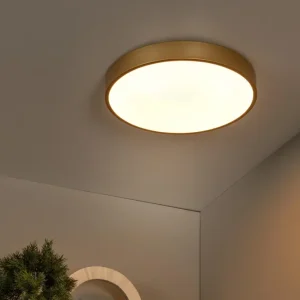Lucide plafonnière UNAR - Geïntegreerde LED - Mat Goud / Messing
