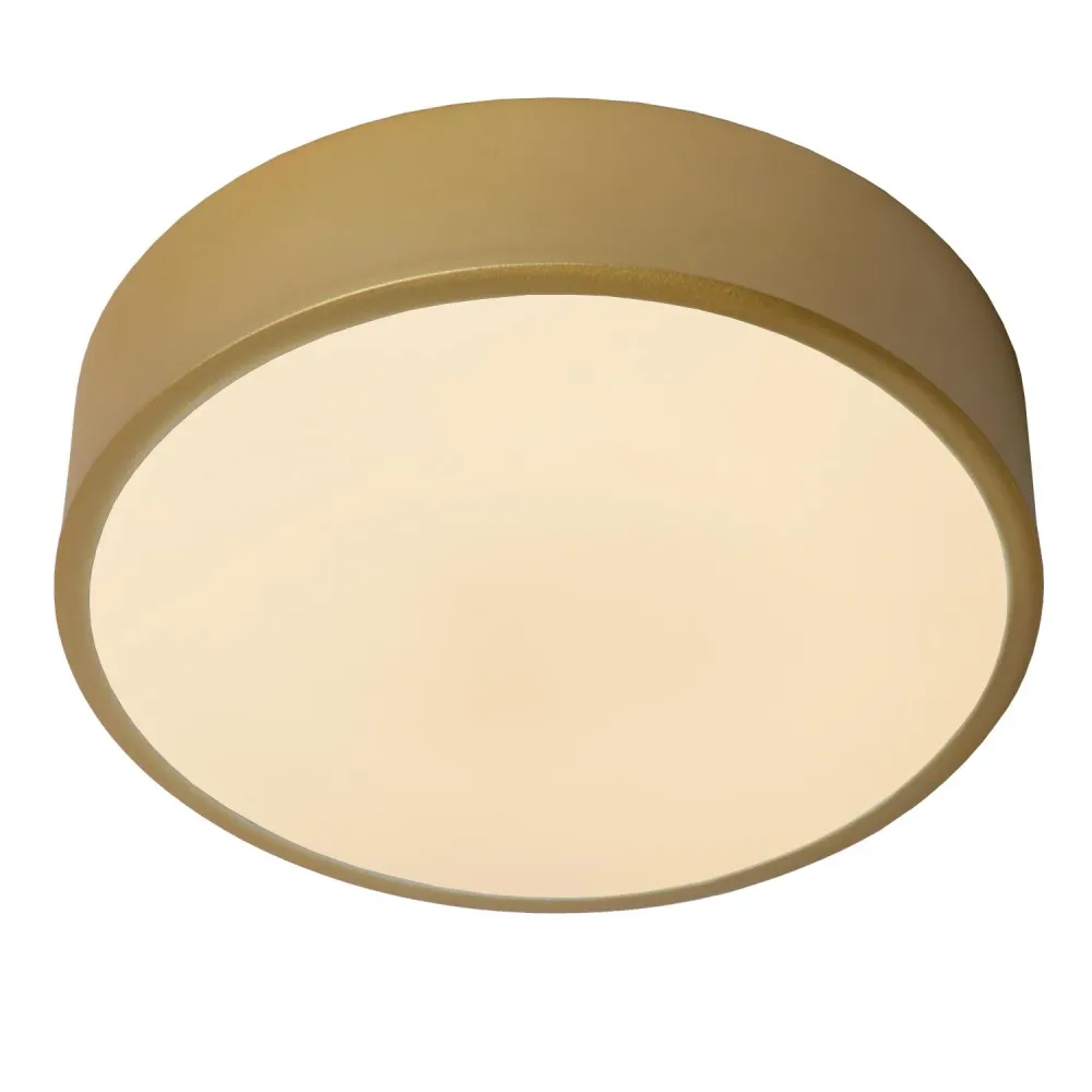 Lucide plafonnière UNAR - Geïntegreerde LED - Mat Goud / Messing