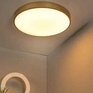 Lucide plafonnière UNAR - Geïntegreerde LED - Mat Goud / Messing