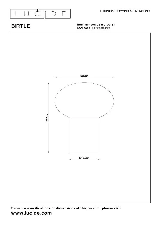 Lucide tafellamp BIRTLE - 1xG9 - Opaal