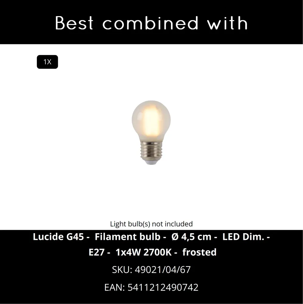 Lucide tafellamp CATO - 1xE27 - Wit