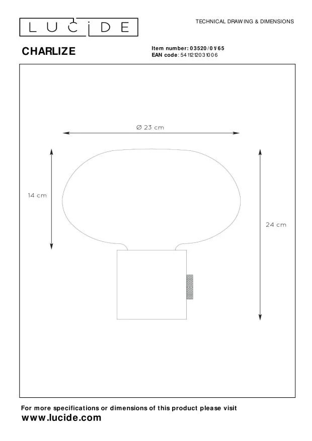 Lucide tafellamp CHARLIZE - 1xE27 - Zwart