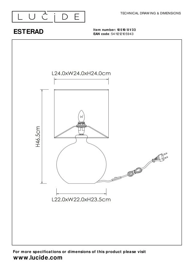 Lucide tafellamp ESTERAD - 1xE14 - Groen