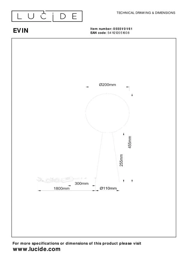 Lucide tafellamp EVIN - 1xE27 - Opaal