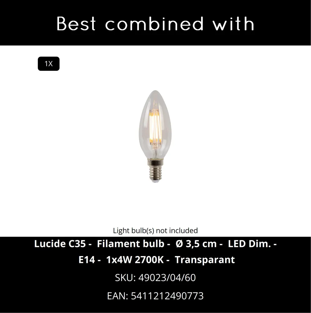 Lucide tafellamp FLORES - 1xE14 - Wit