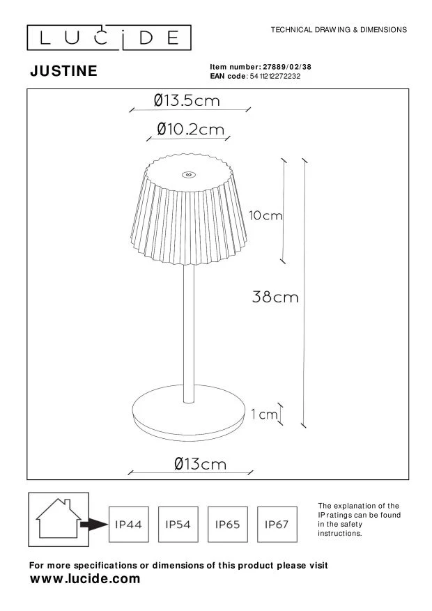 Lucide tafellamp JUSTINE - Geïntegreerde LED - Beige
