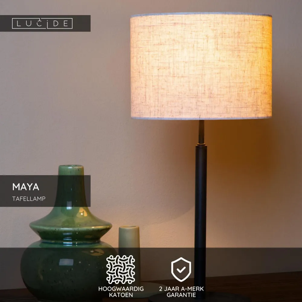 Lucide tafellamp MAYA - 1xE27 - Beige