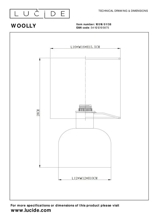 Lucide tafellamp WOOLLY - 1xE14 - Beige