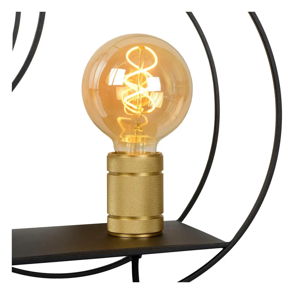 Lucide wandlamp CIRCLE - 1xE27 - Zwart