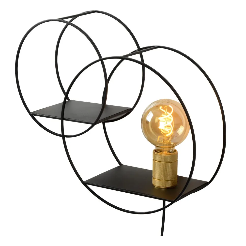 Lucide wandlamp CIRCLE - 1xE27 - Zwart