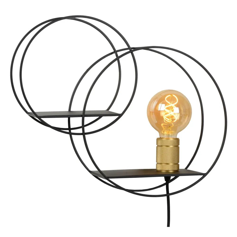 Lucide wandlamp CIRCLE - 1xE27 - Zwart