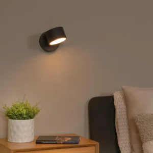 Lucide wandlamp GIAN - Geïntegreerde LED - Zwart