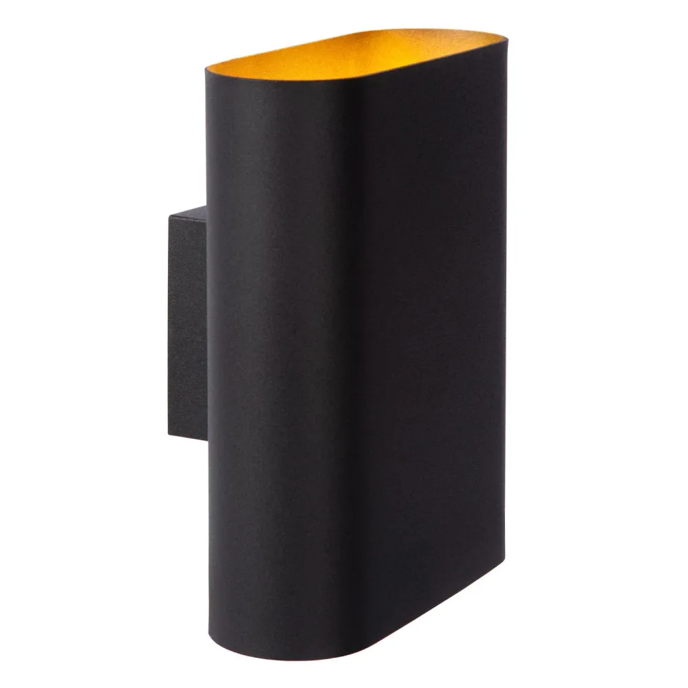 Lucide wandlamp OVALIS - 2xE14 - Zwart