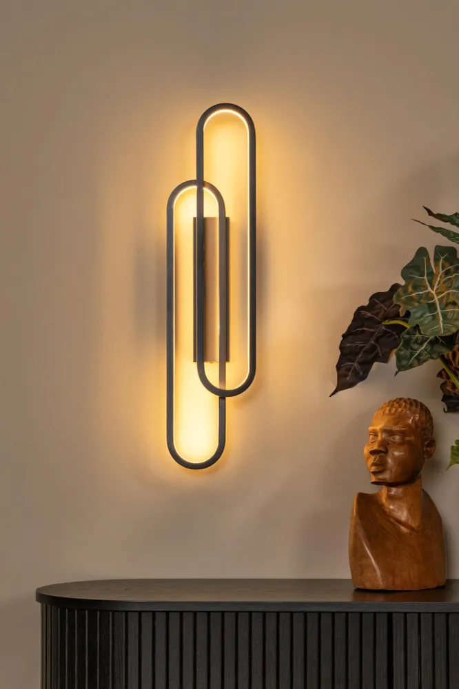 Lucide wandlamp THELMA - Geïntegreerde LED - Zwart
