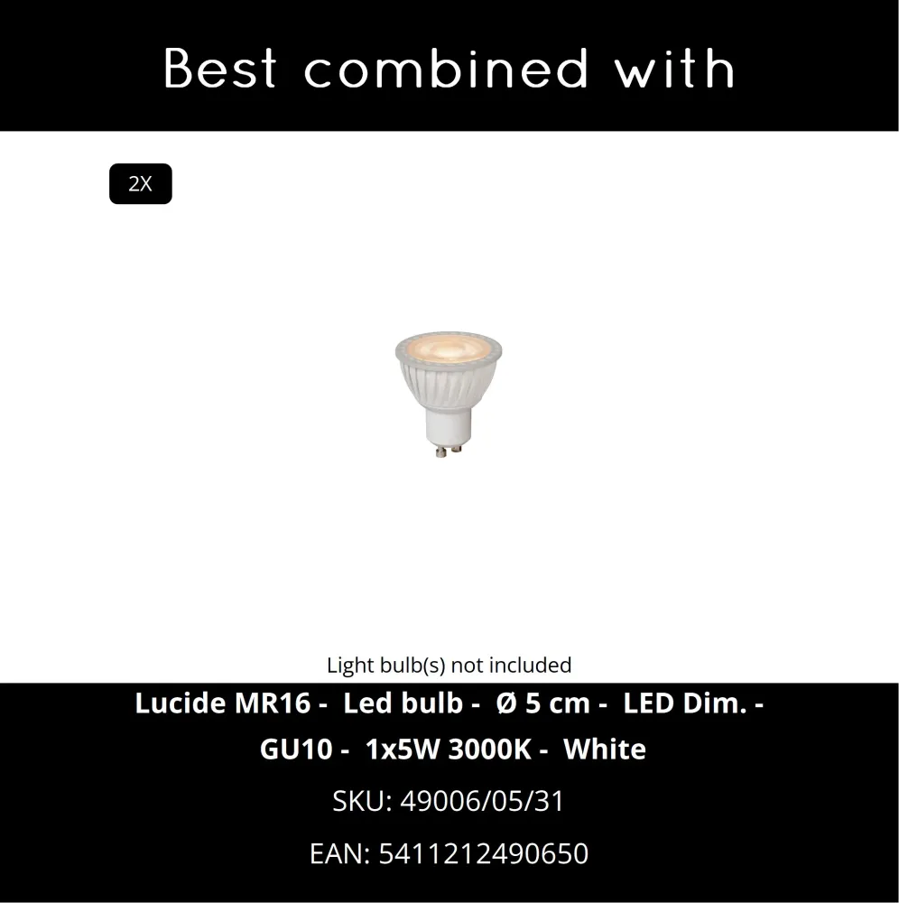 Lucide wandspot ZARO - 2xGU10 - Wit