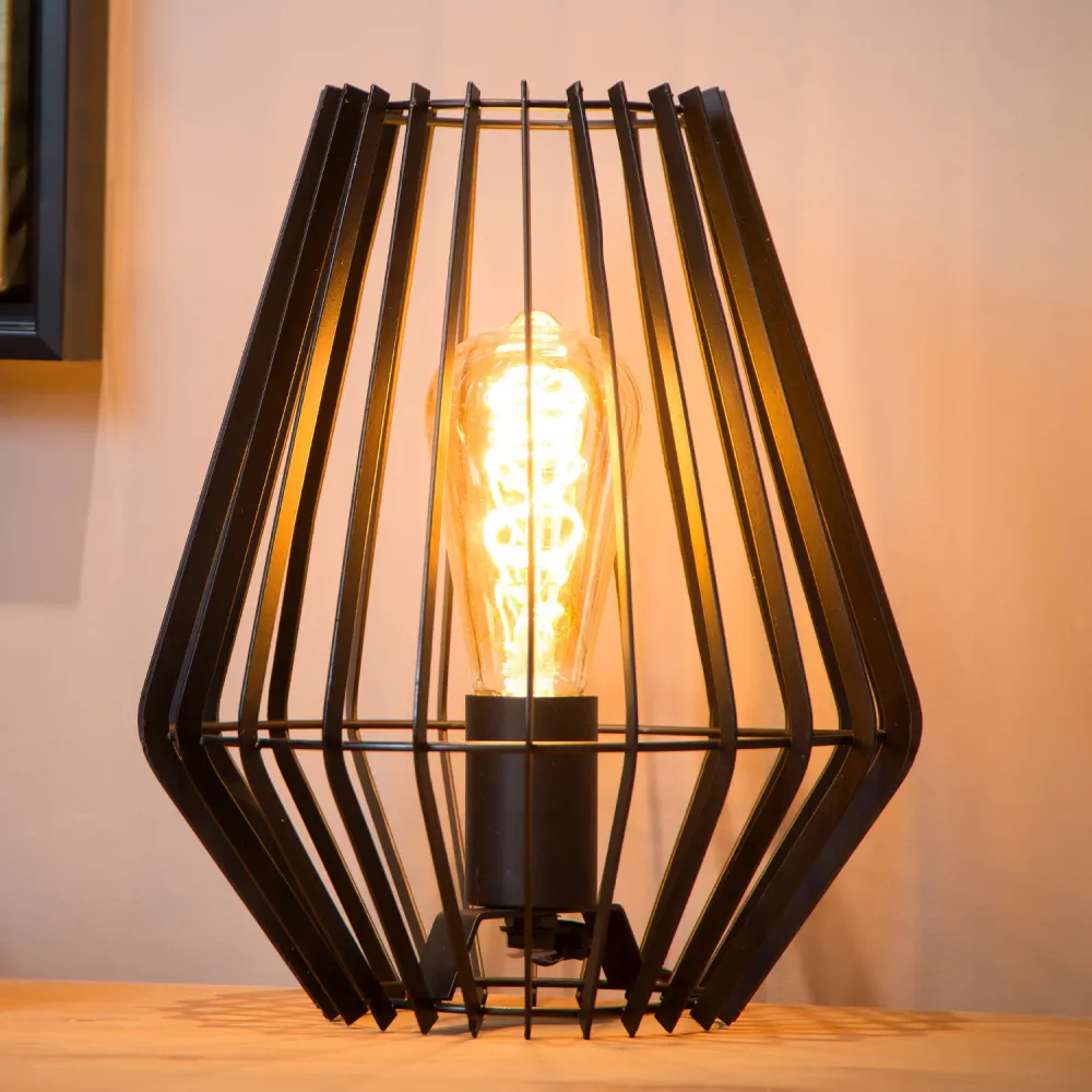 Tafellamp Reda | Ø 23 cm | Zwart Lucide