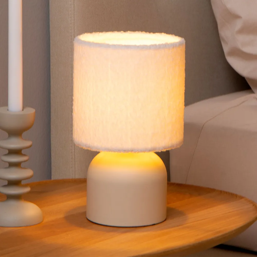 Tafellamp Woolly | Ø 16 cm | Beige Lucide