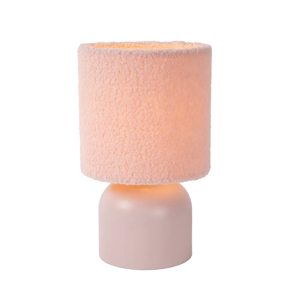 Tafellamp Woolly | Ø 16 cm | Roze Lucide