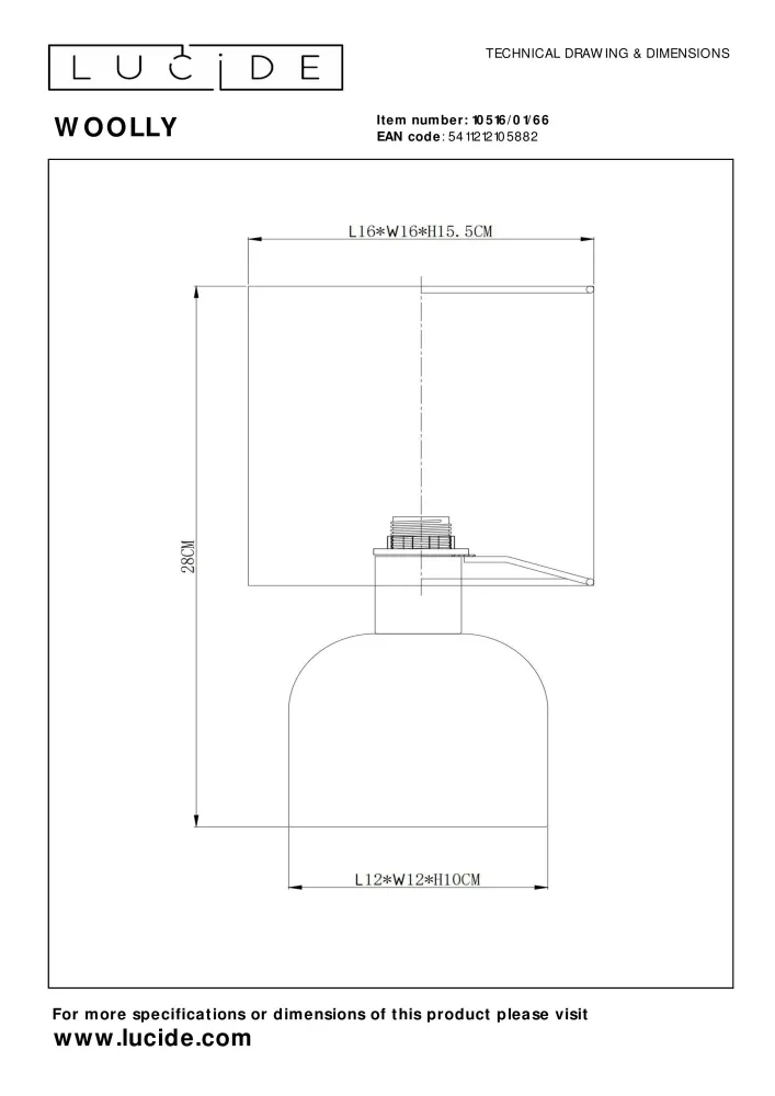 Tafellamp Woolly | Ø 16 cm | Roze Lucide