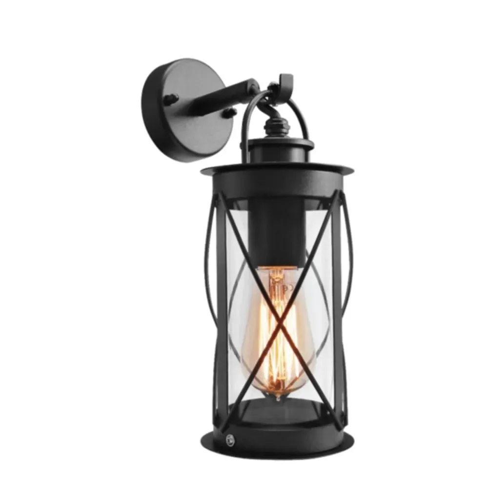 Boris Industriële Buitenlamp - Zwart RVS Wandlamp - E27 - IP44 LumenXLpro