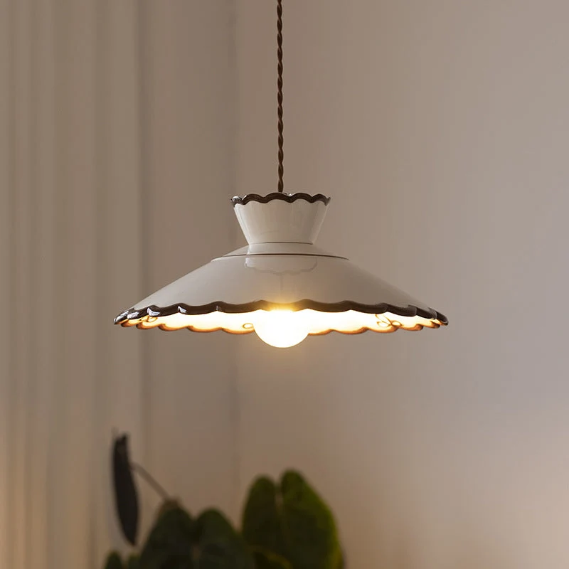 Franse Keramische Hanglamp – Minimalistische Kegelvorm, E26 Fitting Lumio