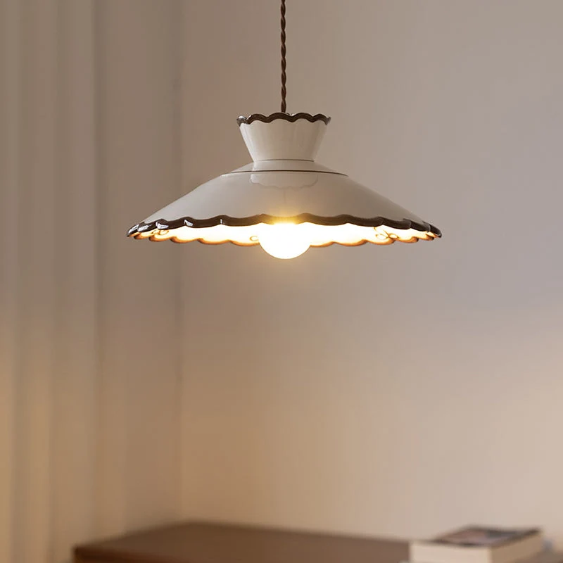 Franse Keramische Hanglamp – Minimalistische Kegelvorm, E26 Fitting Lumio