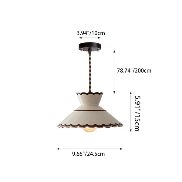 Franse Keramische Hanglamp – Minimalistische Kegelvorm, E26 Fitting Lumio