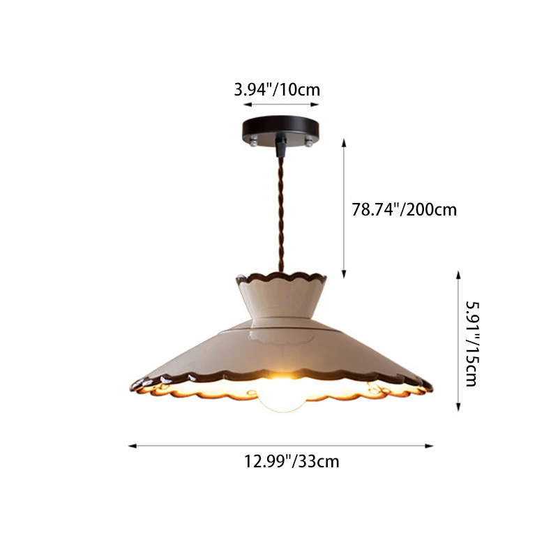 Franse Keramische Hanglamp – Minimalistische Kegelvorm, E26 Fitting Lumio