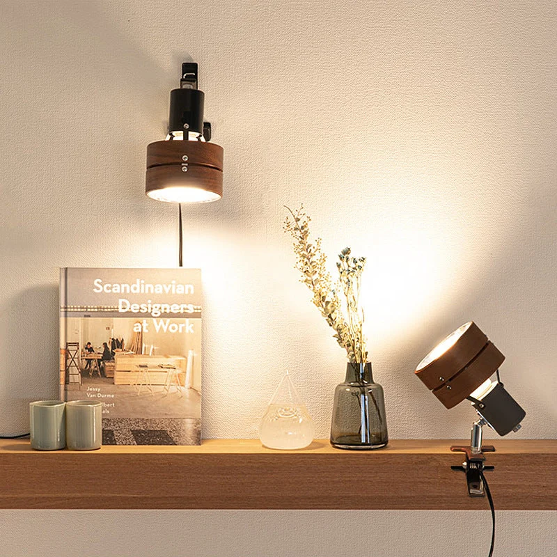 Japanse Wandlamp van Hout, IJzer en Acryl – Naturel Walnoot Lumio