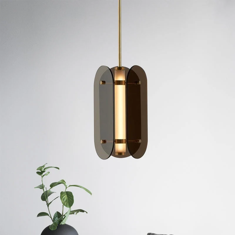 Minimalistische LED Hanglamp – Grijs/Amber – (1 Lichtbron) Lumio
