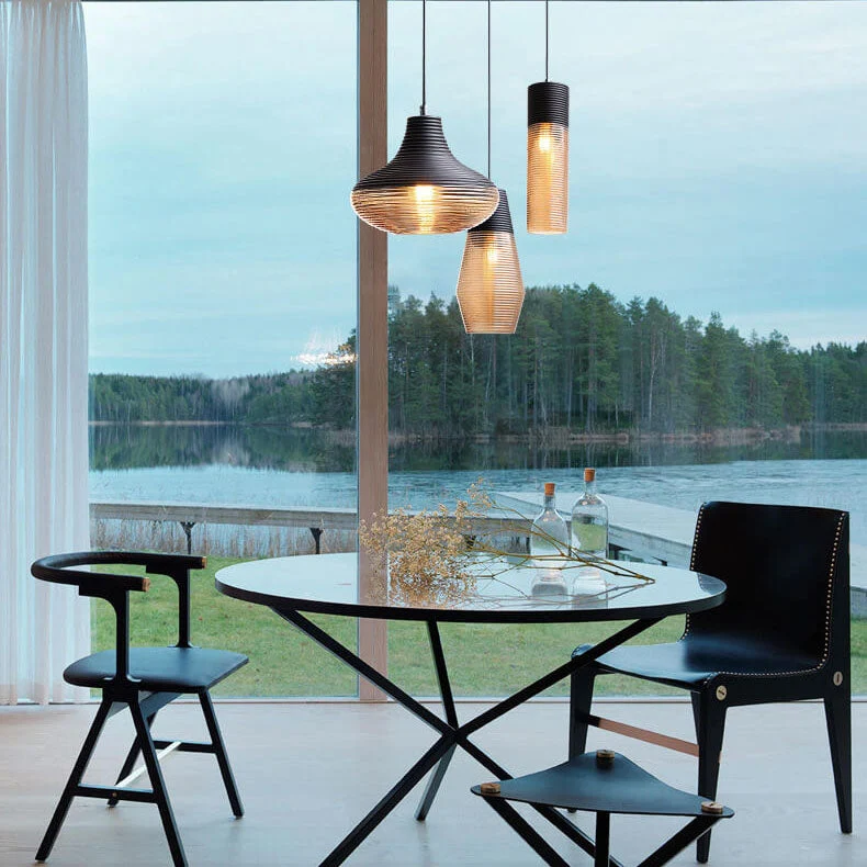 Moderne Glazen Hanglamp Helder Zwart Design Lumio