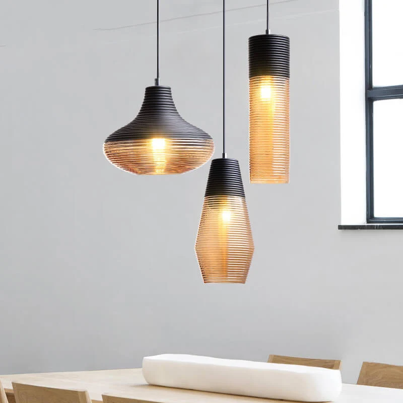 Moderne Glazen Hanglamp Helder Zwart Design Lumio