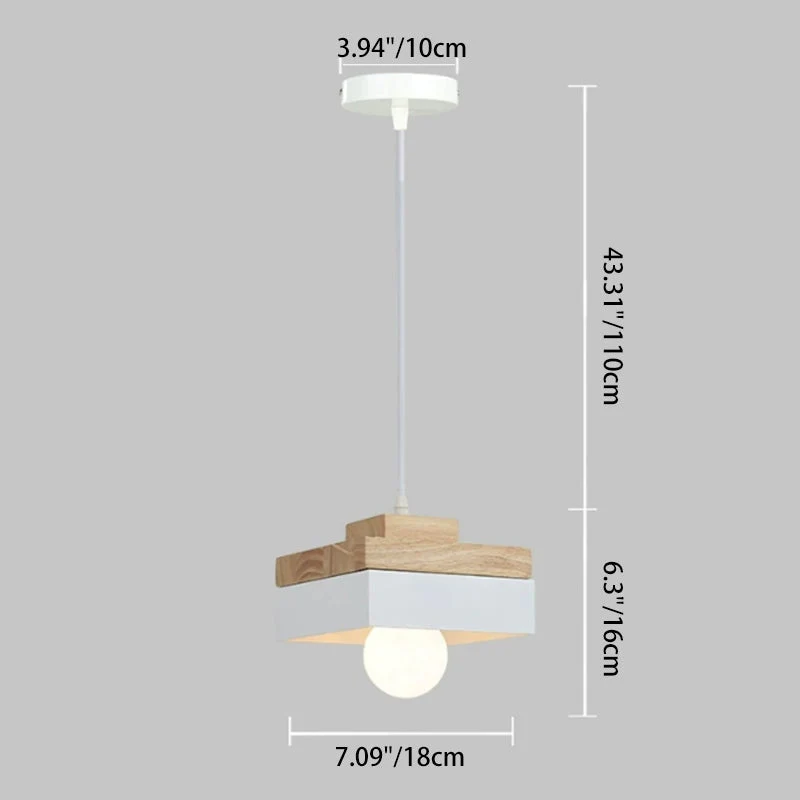 Moderne Hanglamp van Metaal en Hout – Zwart Wit met Verstelbaar Snoer Rond Lumio