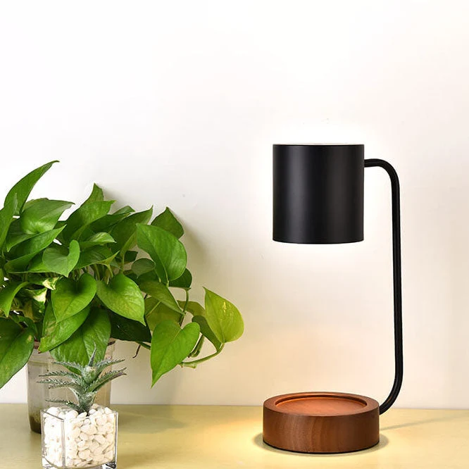 Moderne Houten Tafellamp met Kaarshouder Lumio