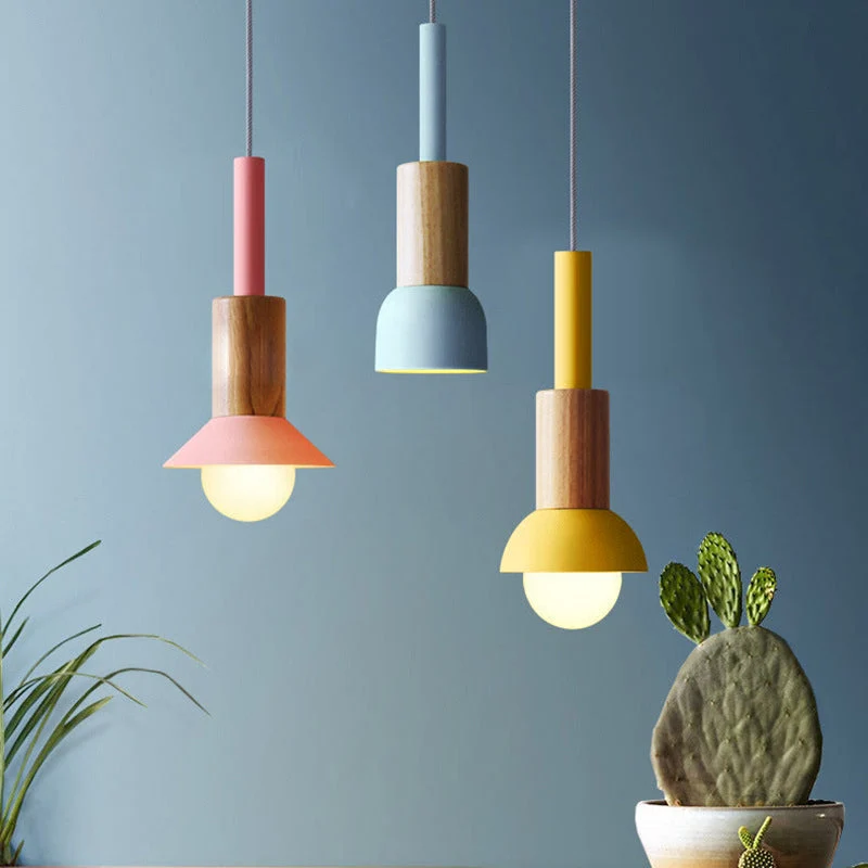 Scandinavische Houten Hanglamp met Kleurrijk Design Lumio