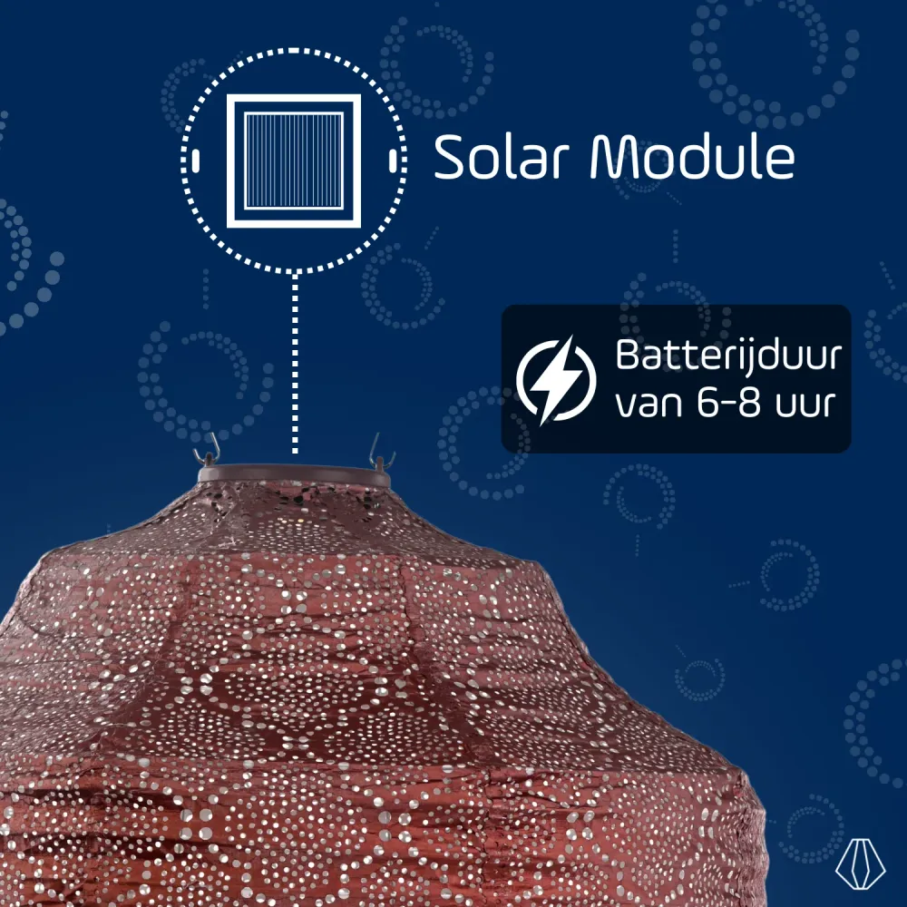 Lumiz solar lampion - bazaar crown - 40 cm - koper