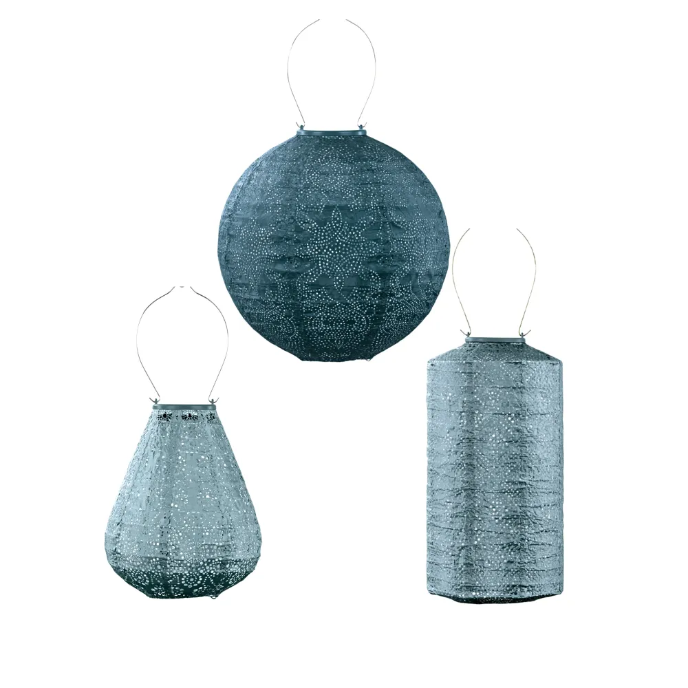 Lumiz solar lampion - blauwe set - 3 stuks