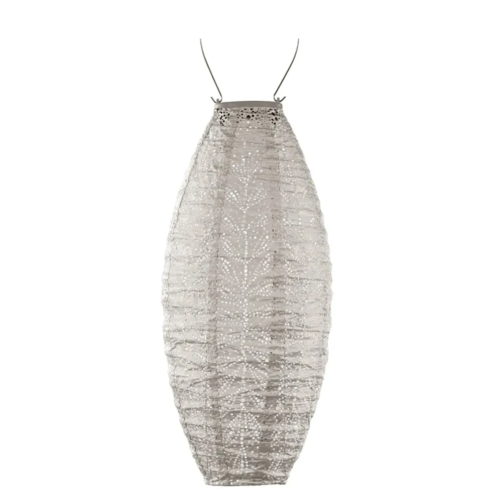 Lumiz solar lampion - folia long oval - 20 cm - licht taupe