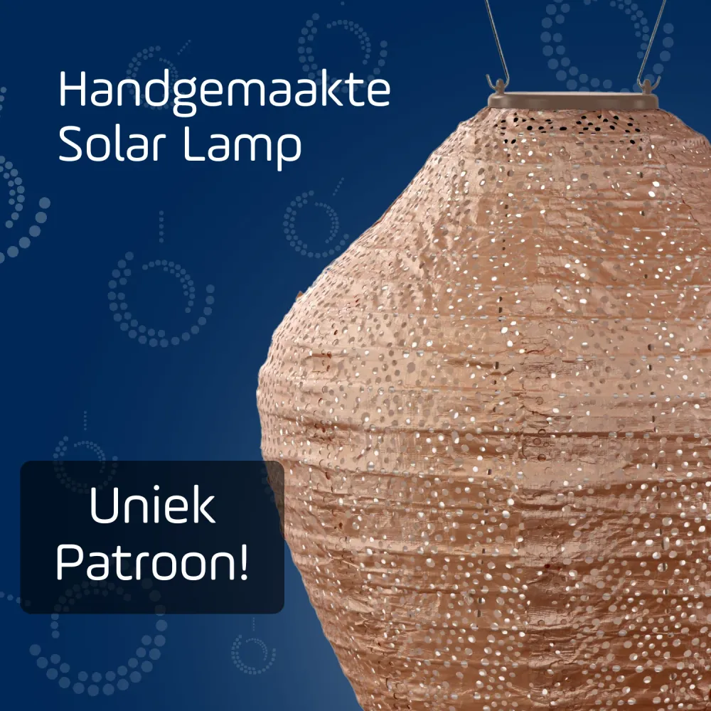 Lumiz solar lampion - ikat jar - 30 cm - roze