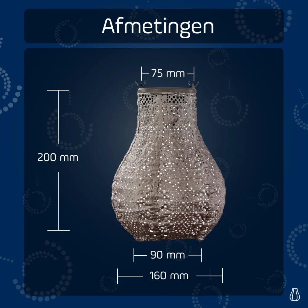 Lumiz solar lampion - lace bulb - 16 cm - taupe