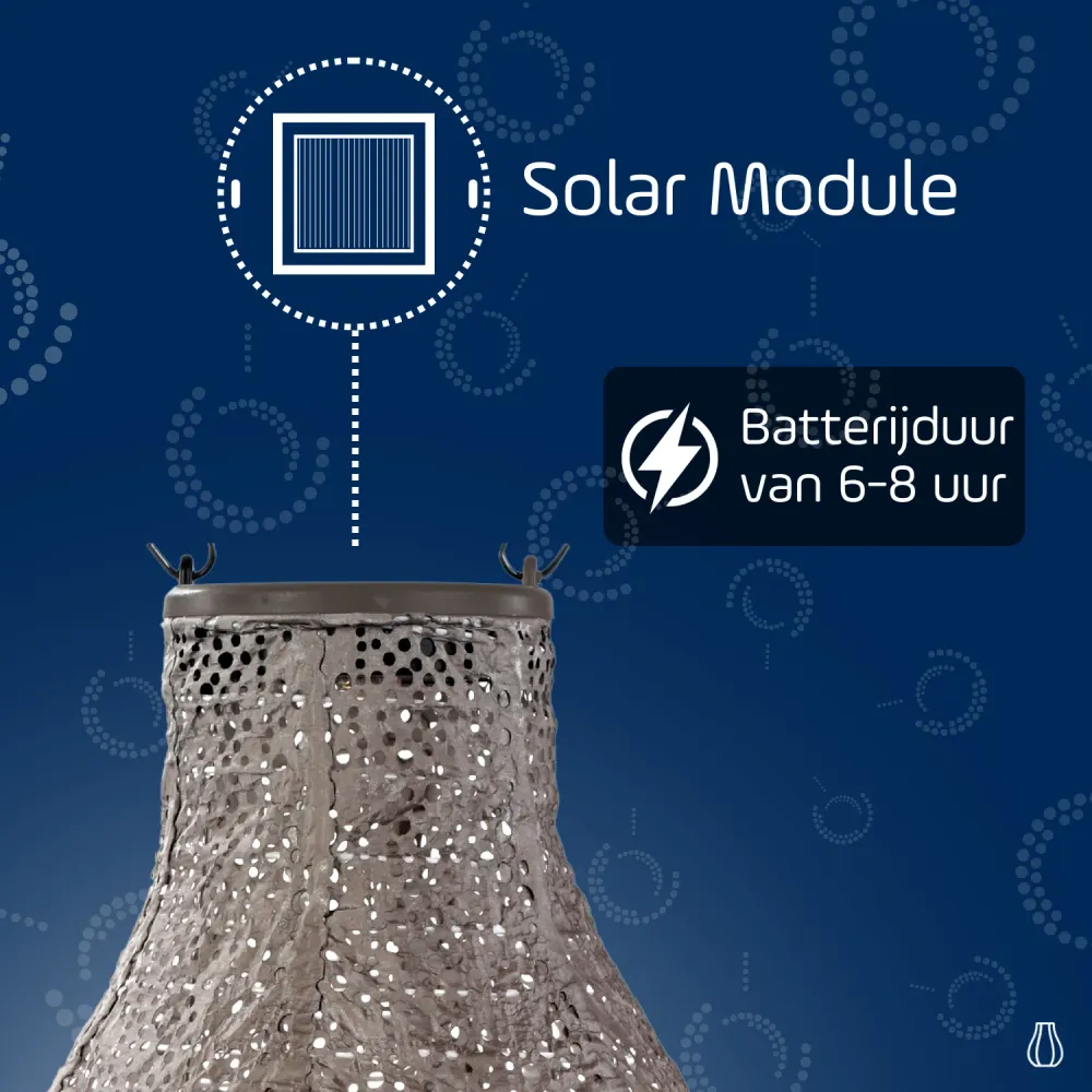 Lumiz solar lampion - lace bulb - 16 cm - taupe