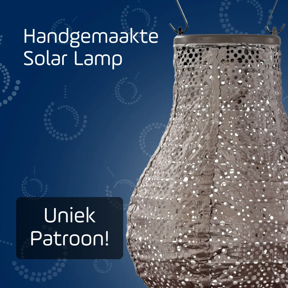 Lumiz solar lampion - lace bulb - 16 cm - taupe