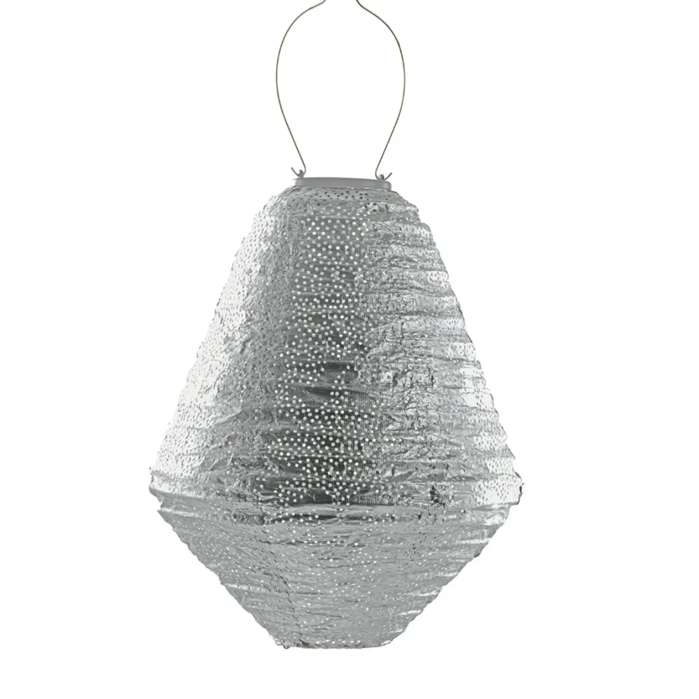 Lumiz solar lampion - marrakesh can - 30 cm - zilver