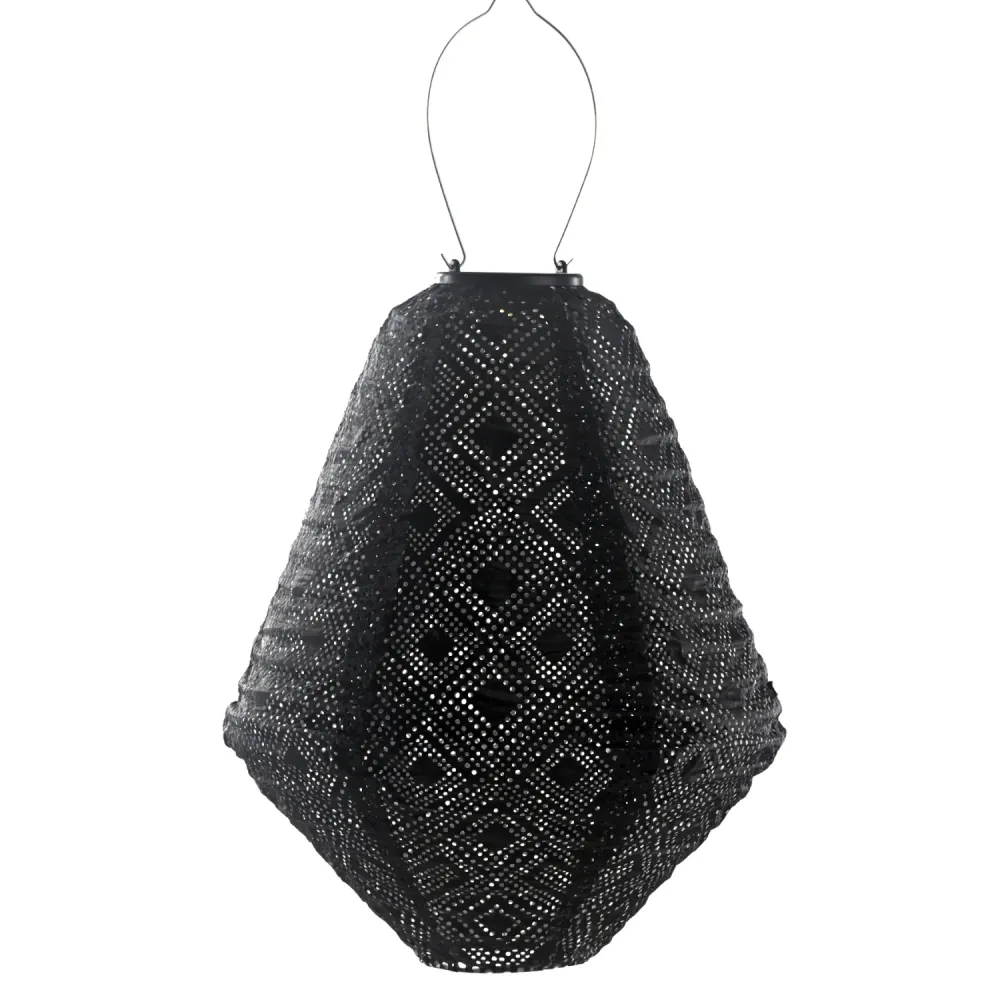 Lumiz solar lampion - mosaic can - 30 cm - zwart