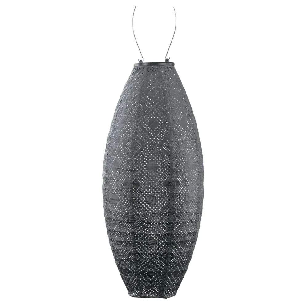 Lumiz solar lampion - mosaic long oval - 20 cm - donkergrijs
