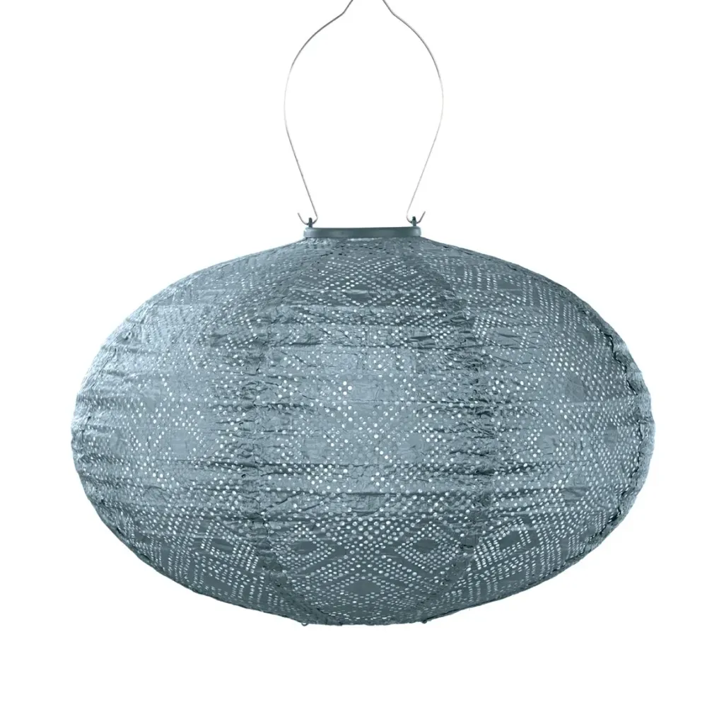 Lumiz solar lampion - mosaic oval - 40 cm - grijs blauw