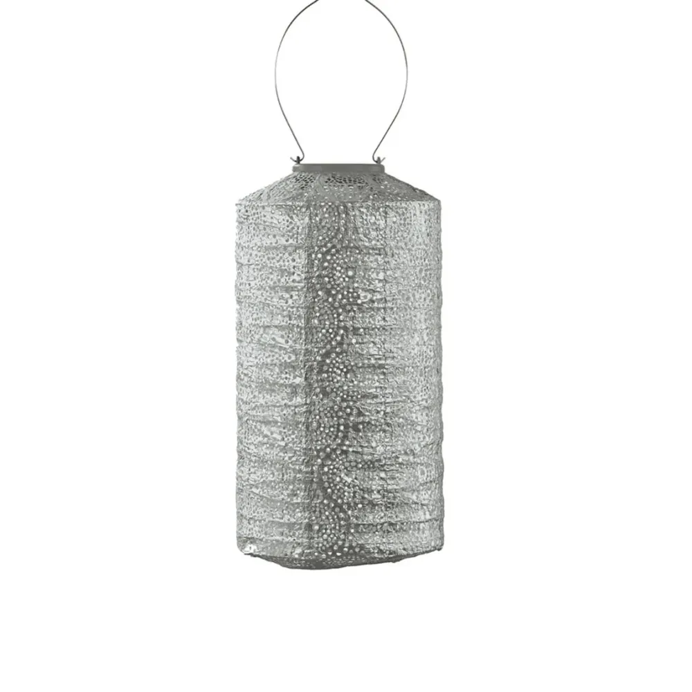 Lumiz solar lampion - occult cylinder - 18 cm - zilver