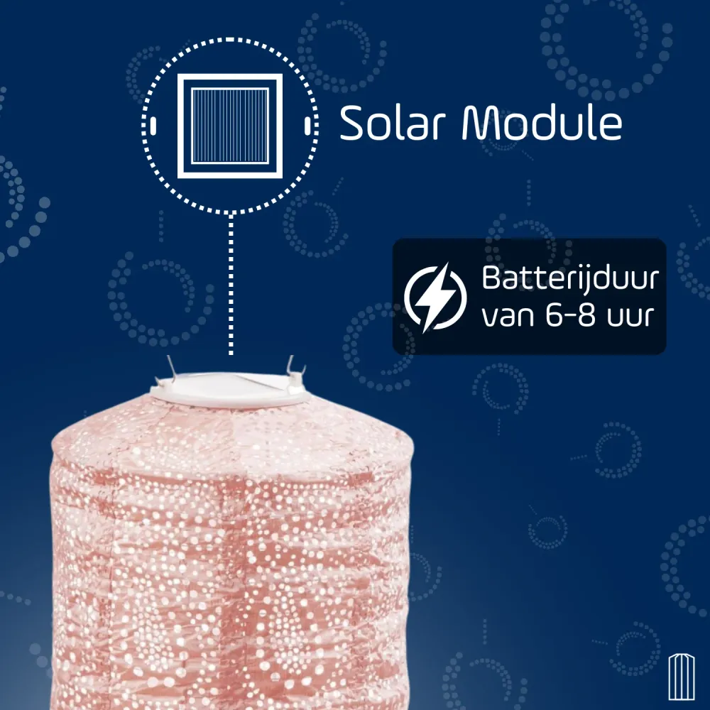 Lumiz solar lampion - paisley cylinder - 18 cm - roze