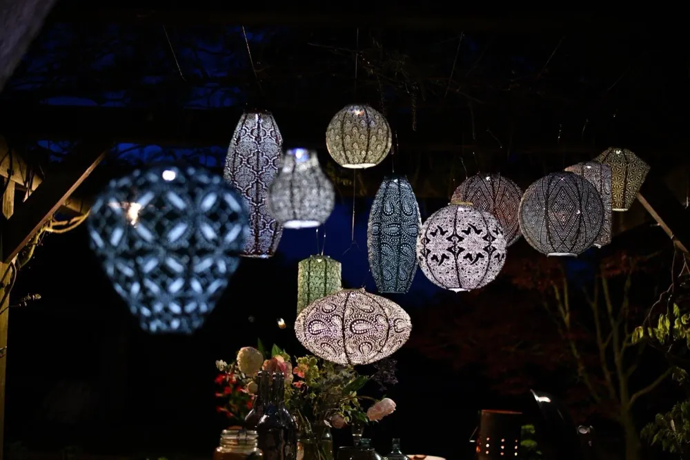 Lumiz solar lampion - pioenroos set - 2 stuks